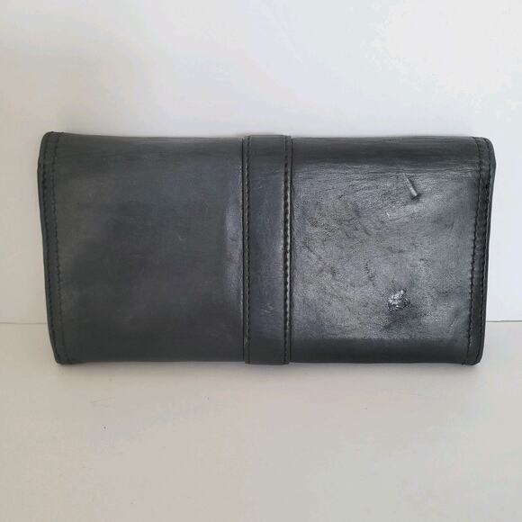 Givenchy Envelope Card Bill Holder Black Wallet Leather Vintage Clasp Large - Picture 2 of 15